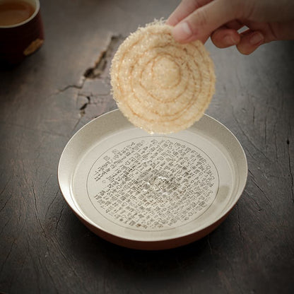 【Tea tray】The Heart Sutra · Coarse earthenware  teapot stand