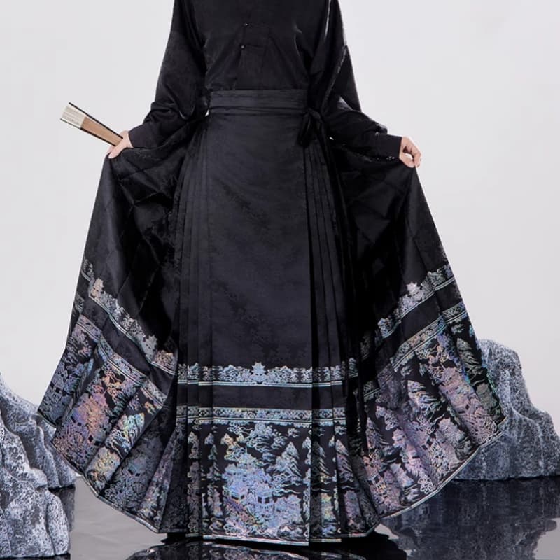 【Han Costume】Trapezoidal pleated Chinese-style skirt