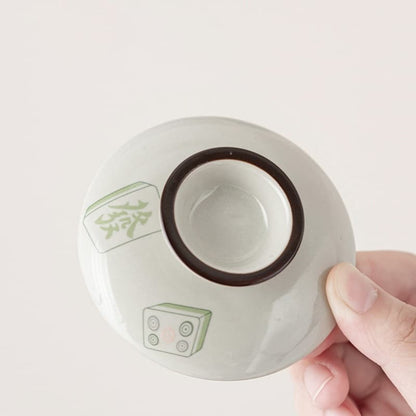 【Teapot】Pandas playing mahjong Covered Tea bowl