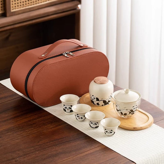 【Travel Tea Set】Lovely panda travel tea set