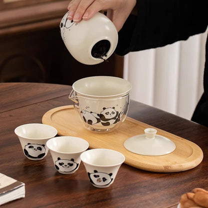 【Travel Tea Set】Lovely panda travel tea set