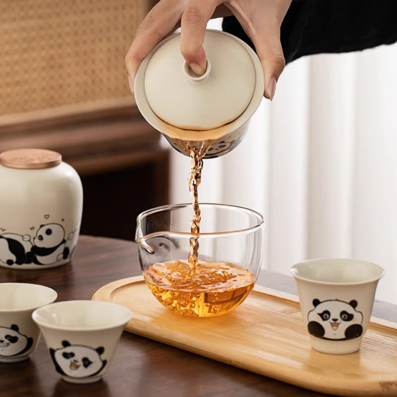 【Travel Tea Set】Lovely panda travel tea set