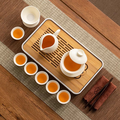 【Travel Tea Set】Clear clouds Porcelain Travel tea set