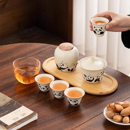 【Travel Tea Set】Lovely panda travel tea set