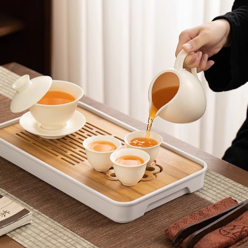 【Travel Tea Set】Clear clouds Porcelain Travel tea set