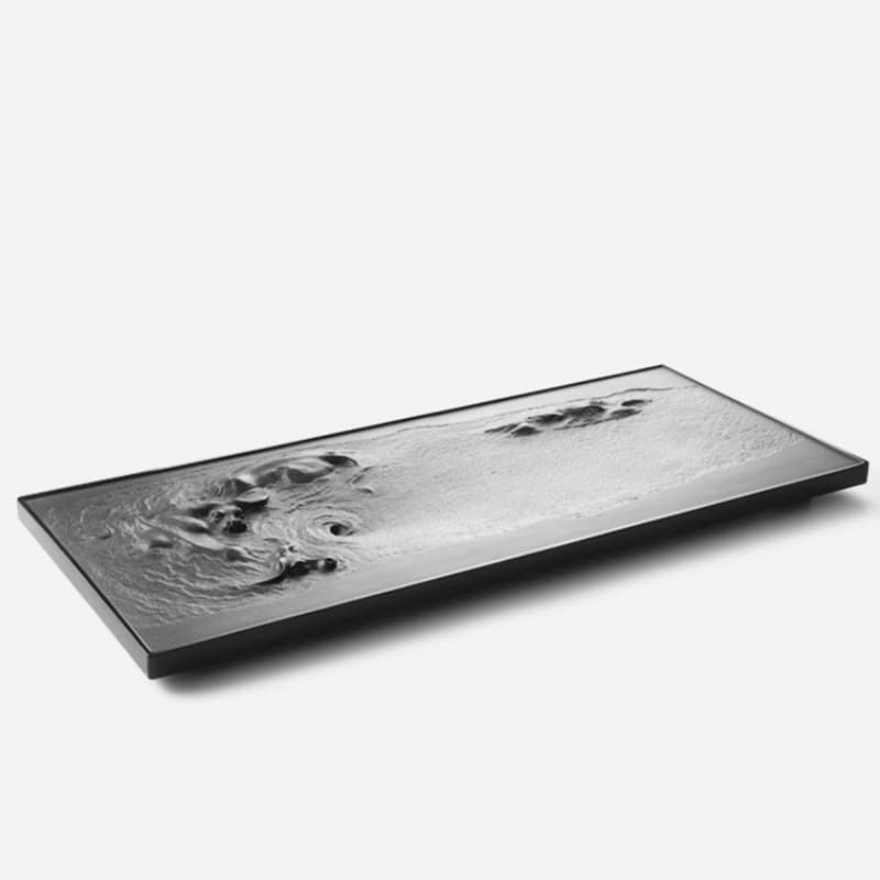 【Tea tray】Water buffalo diving Carving Chinese Ink Black stone Tea tray