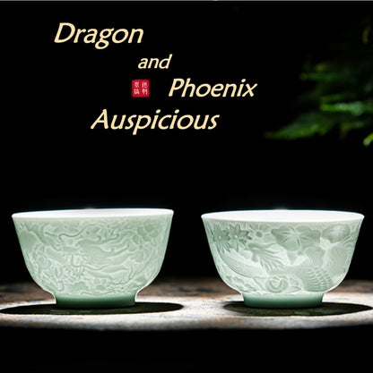 【Tea cup】Dragon and Phoenix Auspicious