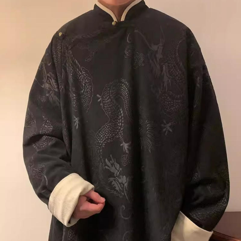 【Han Costume】Dragon-patterned slanting-collar Taoist robe