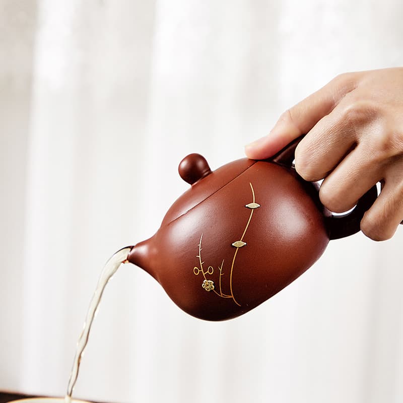 【Teapot】Purple Clay Metal rivets XiShi Teapot