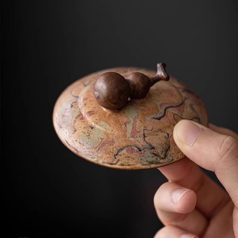 【Teapot】Hand-Painted Dunhuang Oil Paintings Covered Tea bowl