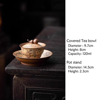 【Teapot】Hand-Painted Dunhuang Oil Paintings Covered Tea bowl