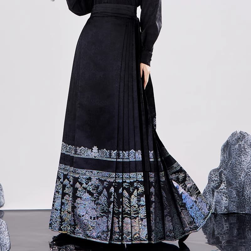 【Han Costume】Trapezoidal pleated Chinese-style skirt